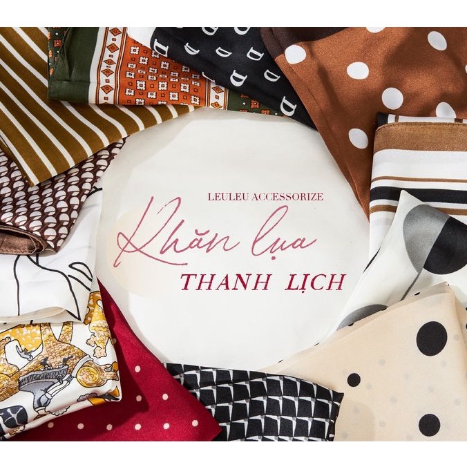 Khăn lụa vuông cao cấp mềm mịn 70x70cm leuleu.accessorize