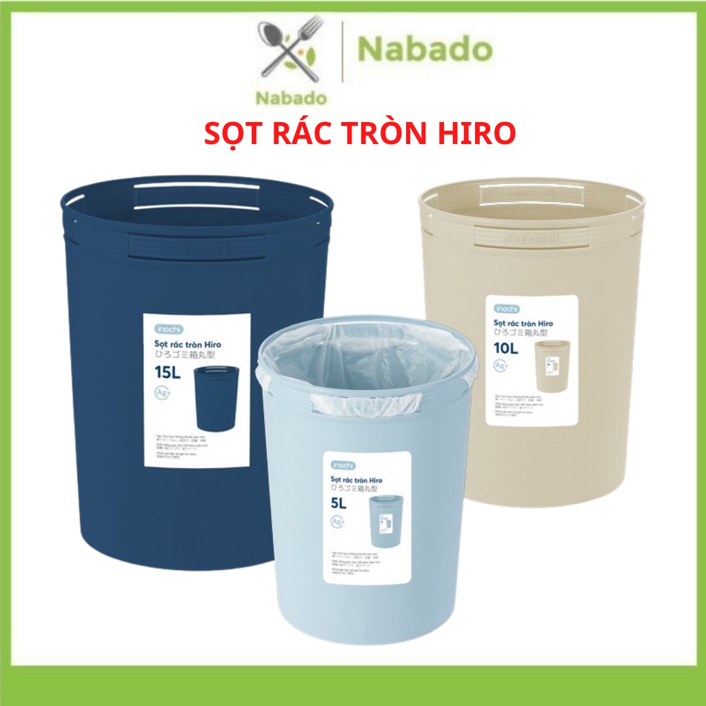 Sọt rác tròn thùng đựng rác nhựa mini văn phòng Inochi