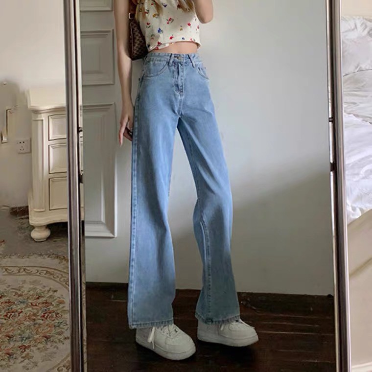 SIÊU RẺ &gt;&gt;Quần jean ống rộng gấu cuốn