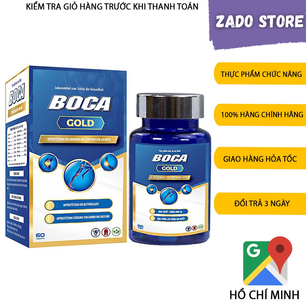 Viên uống xương khớp Boca Gold hỗ trợ khớp gối bảo vệ đầu gối băng đầu gối giảm đau thoái hóa khớp bổ xương khớp