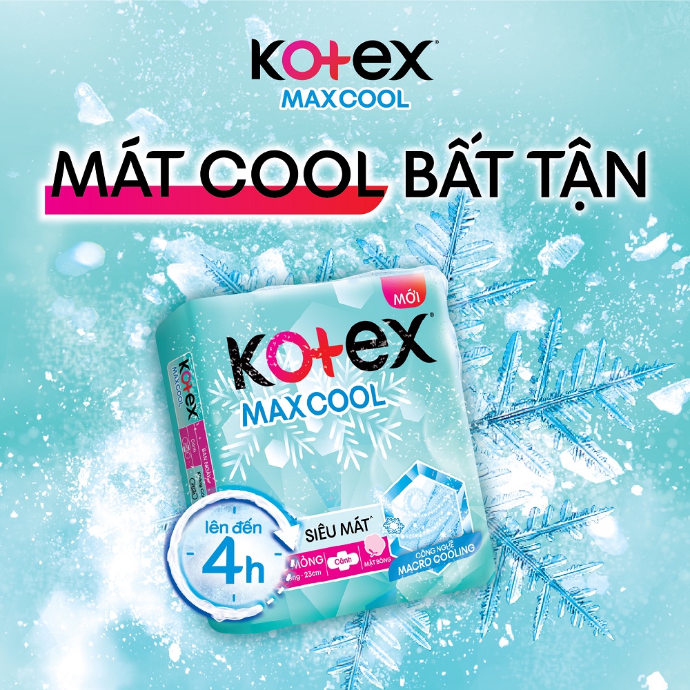 [MUA 2 TẶNG 1 GÓI HÀNG NGÀY] Băng vệ sinh KOTEX Max Cool Siêu Mỏng Cánh 8miếng/gói