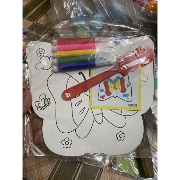 Tranh quạt tô màu cho bé kèm màu đầy đủ