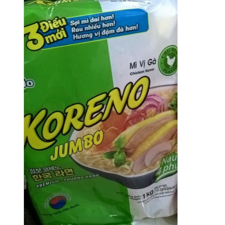 MÌ KORENO JUMBO HÀN QUỐC 1KG GÀ - TÔM - BÒ CAY - KIM CHI