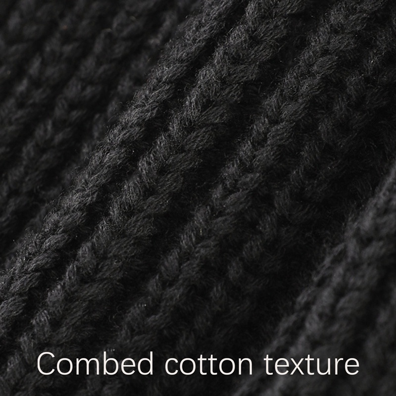 Bbyter Mũ Beanie Dệt Kim Cotton Nguyên Chất Mềm Mại Thoáng Khí Hai Lớp Hợp Thời Trang