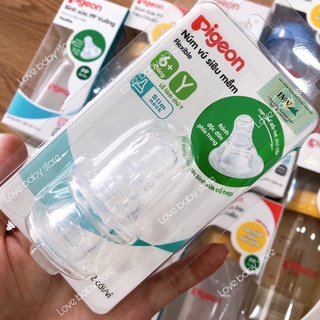 Núm Pigeon silicone bình cổ hẹp (S-M-L-Y) vỉ 2 cái
