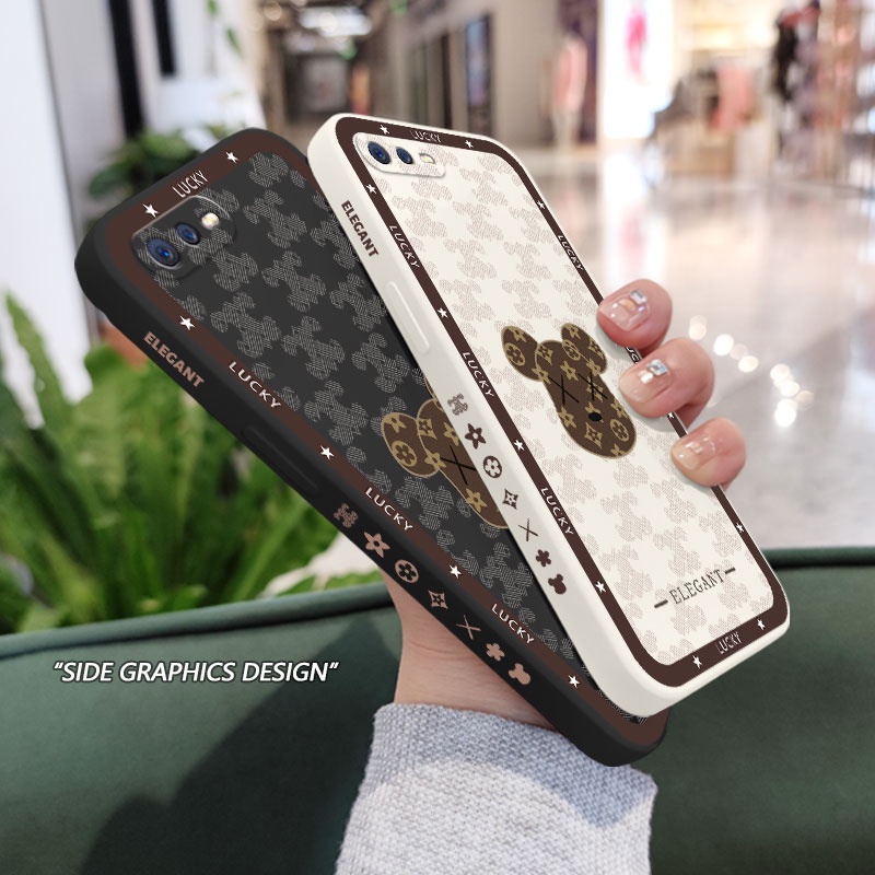 Ốp Lưng Chất Liệu Silicone Hình Con Gấu Cho OPPO F9 F17 F19 Pro