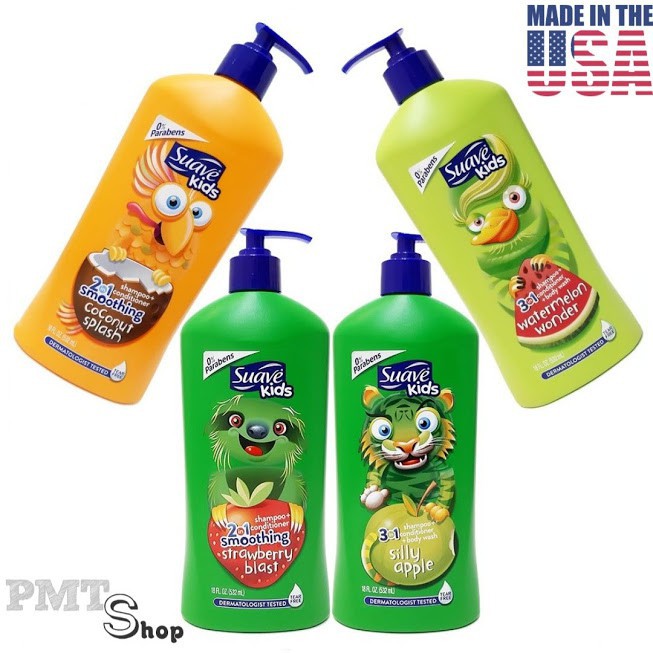 Sữa Tắm Gội Xả Suave Kids Cho Bé 532Ml Mỹ (Mẫu Mới)