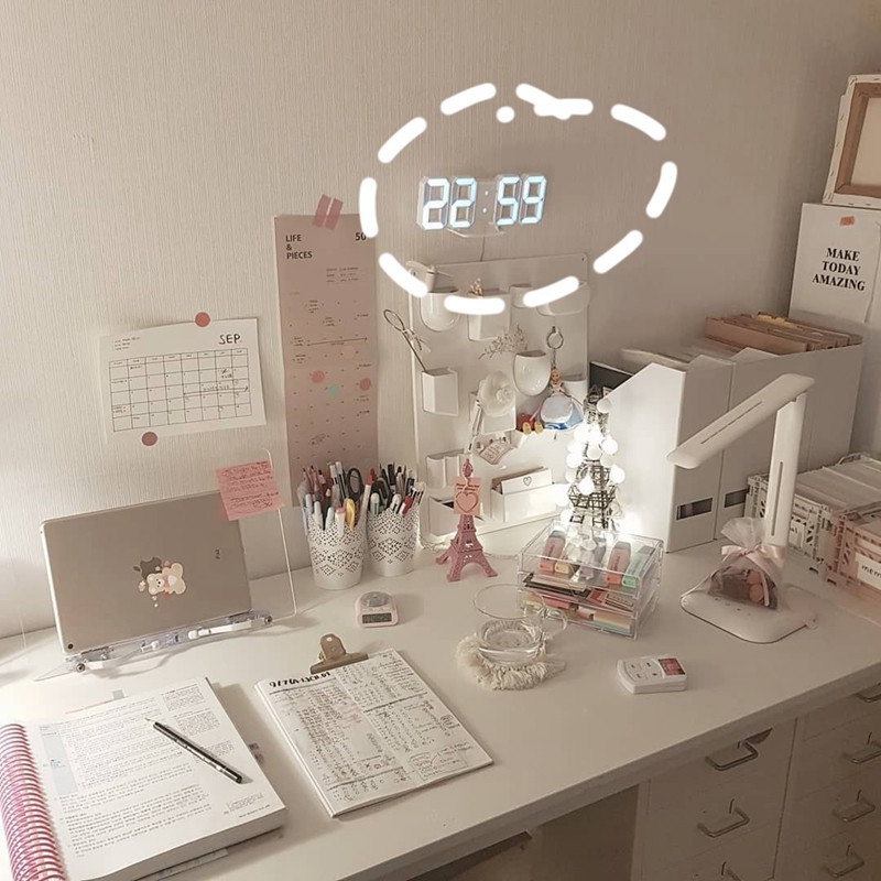 Đồng Hồ Báo Thức Điện Tử Đèn LED 3D Dạ Quang Kiểu Hàn Quốc ins Hàn Quốc bùng nổ LED kỹ thuật số đồng hồ ba chiều ánh sáng ban đêm treo tường trang trí Bắc Âu đơn giản usb tường stereo đồng hồ báo thức đồng hồ điện tử cô gái tâm sinh viên desktop