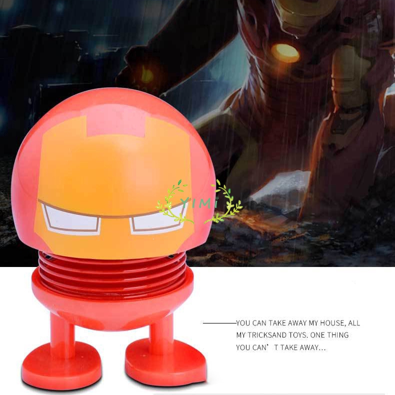 Boneka Per Emoji Avengers Head Spring Shakes Doll Dashboard Hình❤Yimi❤