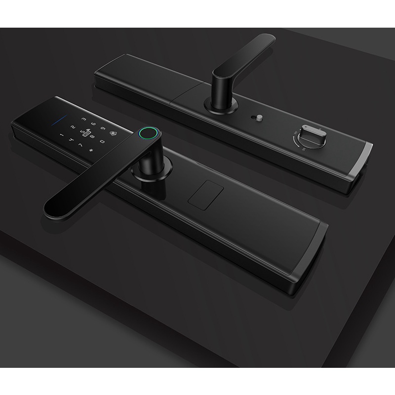 Khóa cửa thông minh Tuya Lock F1 2021 - Mở khóa bằng vân tay,chìa, thẻ từ, mật mã và từ xa qua app Tuya Smart chính hãng