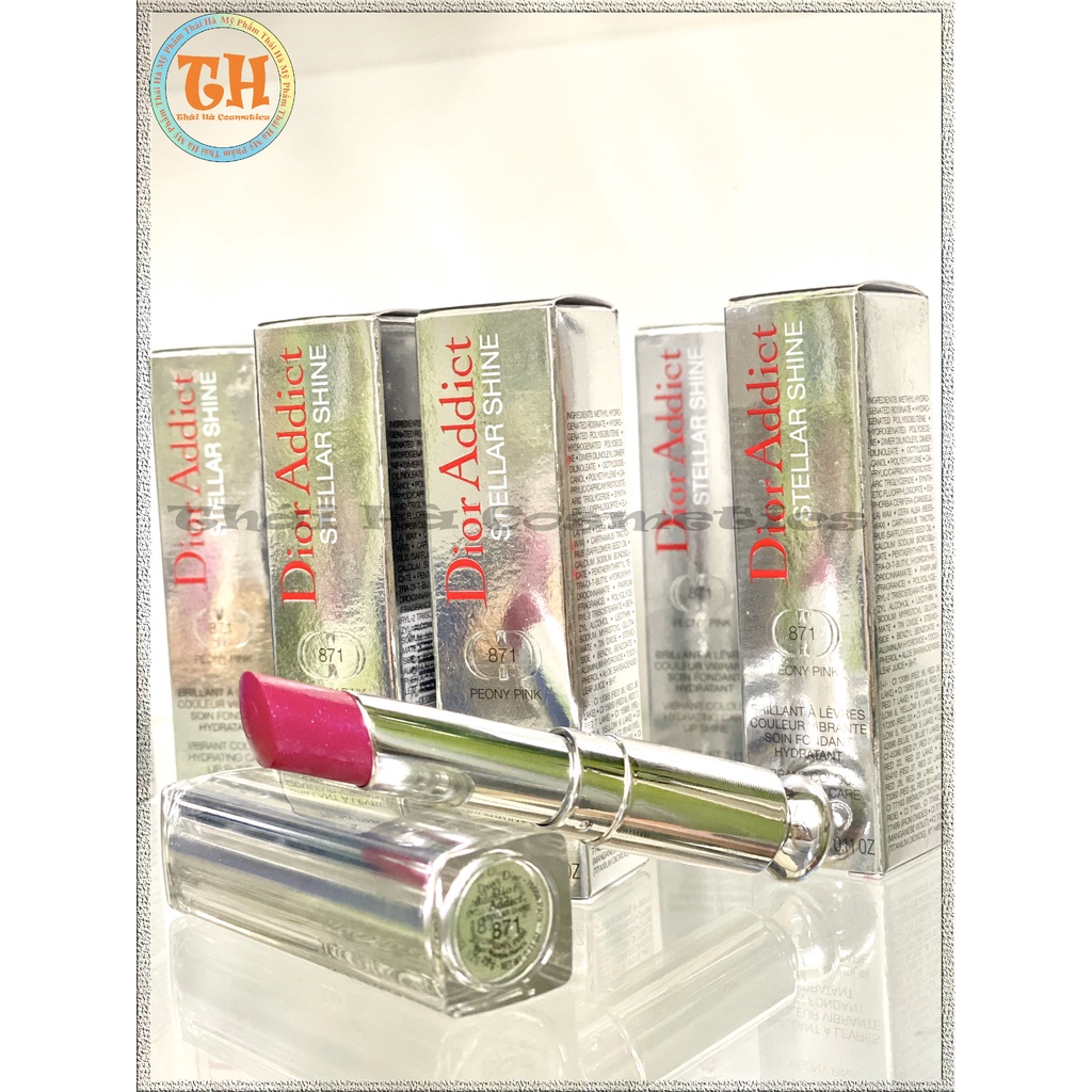 Son bóng Dior màu hồng mẫu đơn số 871 Dior Addict Stellar Shine Lipstick No.871 Peony Pink