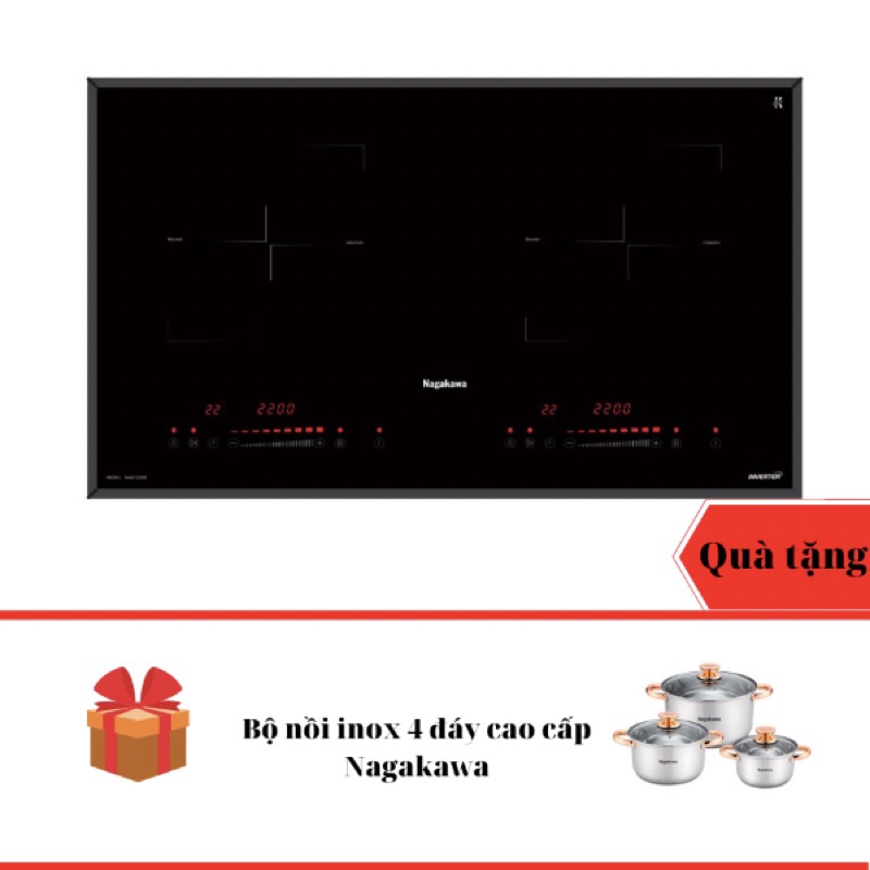 Bếp từ Nagakawa 1202m tặng bộ nồi