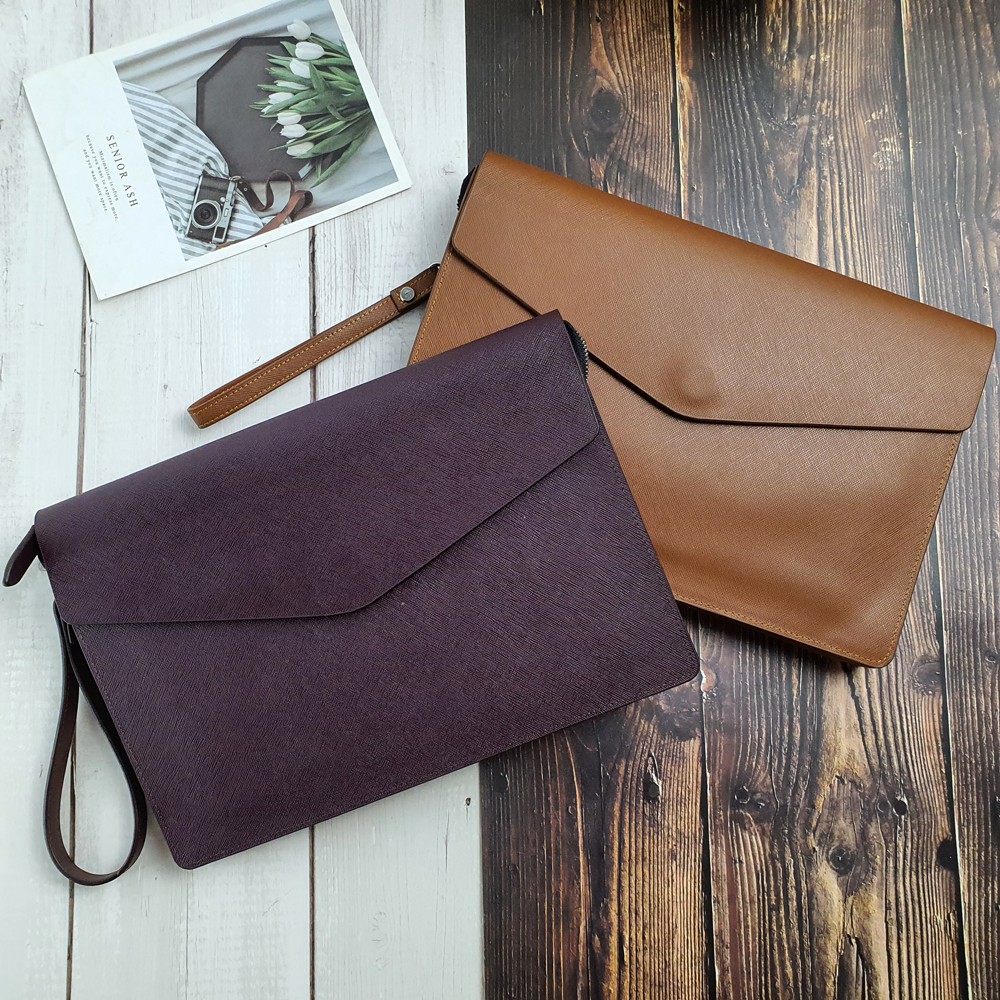 [Da Thật 100%] Ví Clutch Nam Cầm Tay Da Saffiano - Túi Công Sở Nam Cao Cấp - Bảo Hành 3 Năm | BigBuy360 - bigbuy360.vn