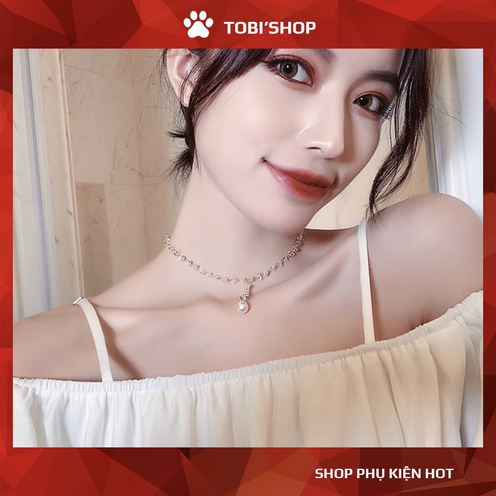 Dây chuyền chocker pha lê TOBI STORE lấp lánh sang trọng ôm sát cổ NO SKU 79