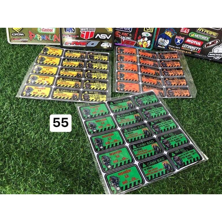 SET STICKER CẢNH BÁO 6 MÃ