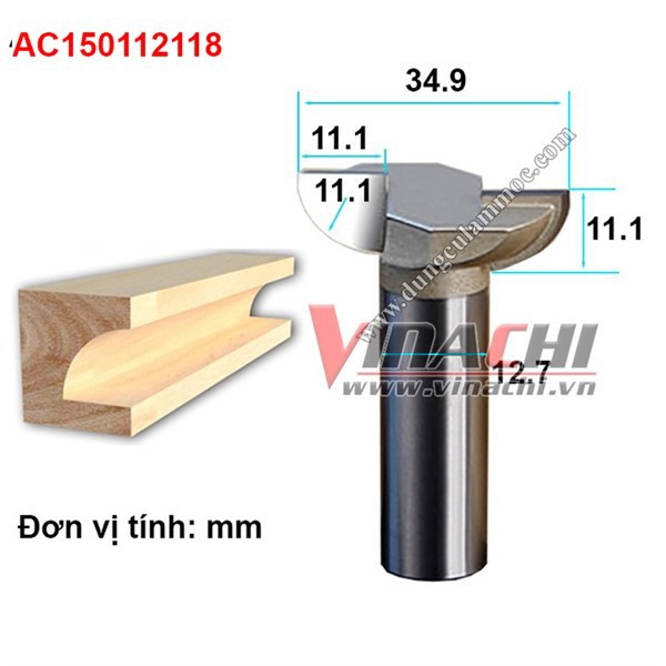 Mũi Soi Đuôi Cá Nằm Tideway AC1501 - Mũi Soi Đuôi Cá Nằm Tideway chuyên dùng để khoét hèm đuôi cá, khoét hèm tay nắm