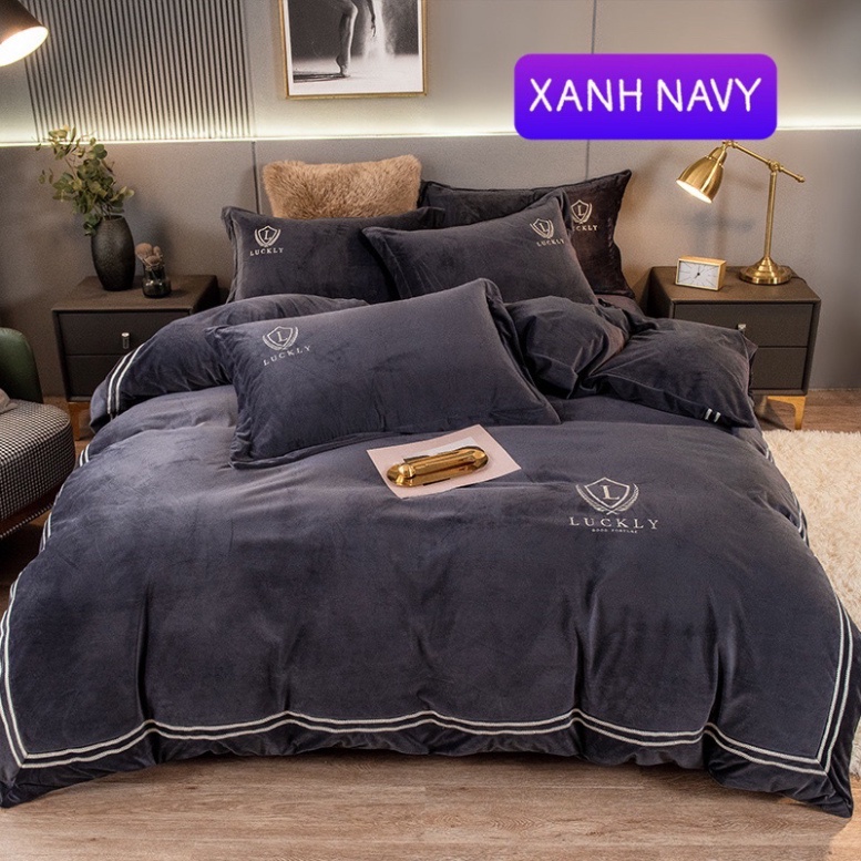 Bộ Chăn Ga Gối Nỉ Mịn LUCKY_LOẠI 1_Chất Nỉ Mịn Đanh Lỳ Không Xổ Lông, Chuẩn Đủ Kích Thước Giá rẻ