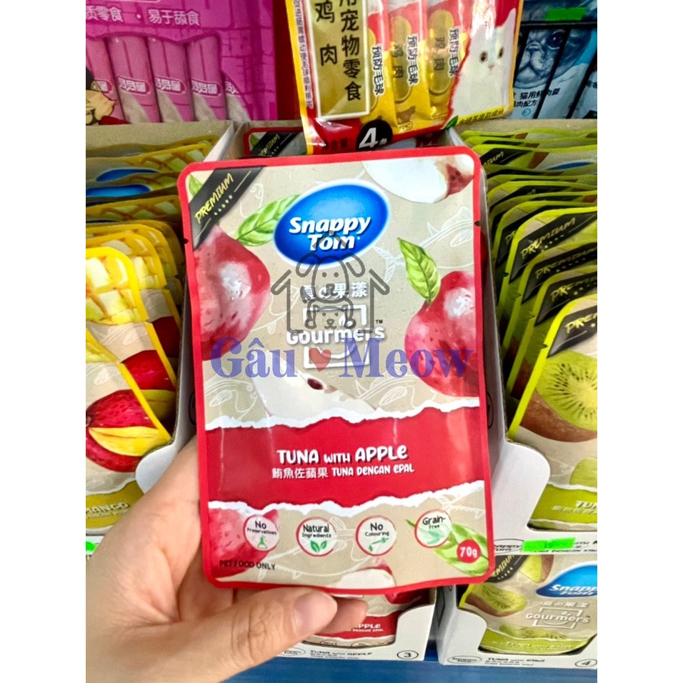 Pate Snappy Tom Cá Ngừ & Trái Cây cao cấp Cho Mèo 70g 8 vị giàu chất xơ nhiều topping giúp mèo ăn ngon miệng