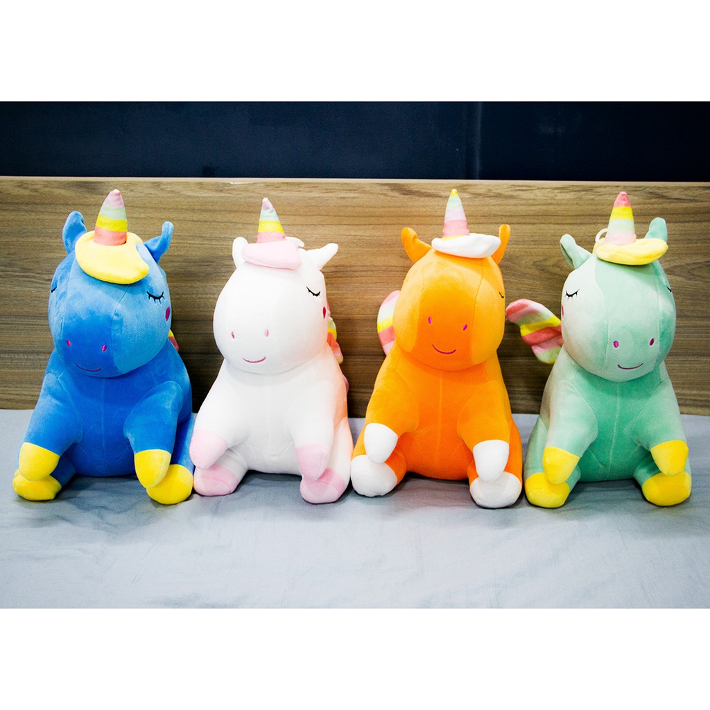 GẤU BÔNG NGỰA MỘT SỪNG UNICORN (40 CM) GB17 (MÀU CAM)