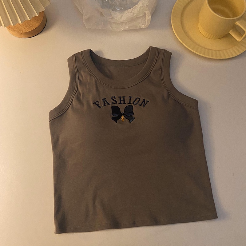 Áo Ống Thể Thao Thắt Nơ Sau Lưng Thêu Họa Tiết Thời Trang Mùa Thu Dành Cho Nữ