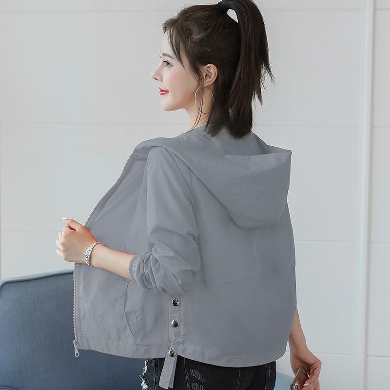 Áo Khoác Nữ Dài Tay Có Mũ Chống Tia UV Thời Trang