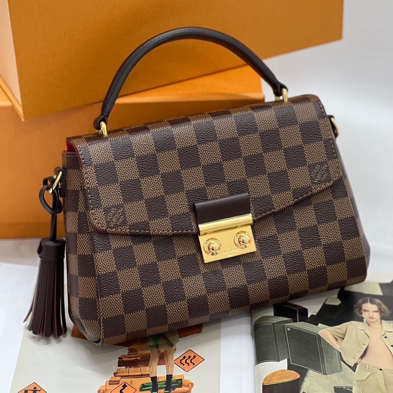 Túi LOUIS VUITTON  CROISETTE - Size 23 x 17 x 9.5  - Form phồng đẹp - Đường kim mũi chỉ sắc nét