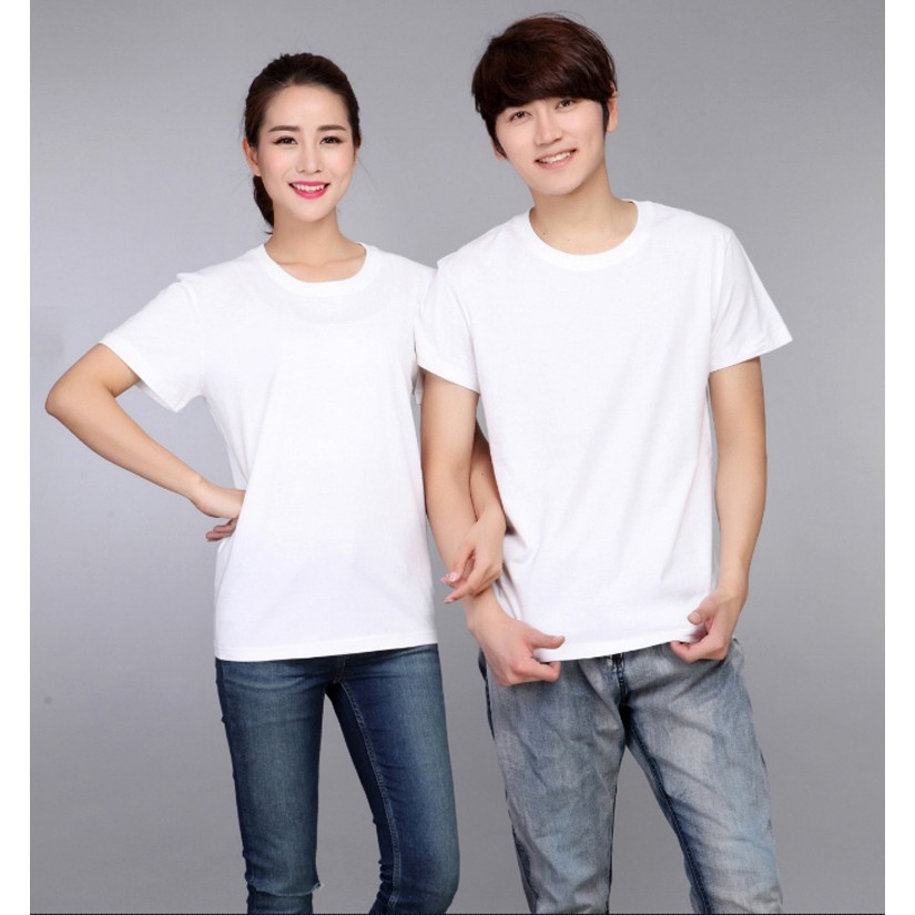 ÁO THUN TRƠN CỔ TRÒN MÀU TRẮNG TAY NGẮN NAM NỮ ( CÓ CẢ SIZE EM BÉ ) ATT0-005