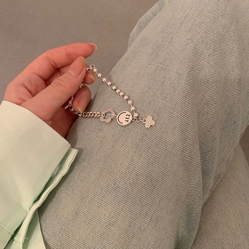 Vòng Tay Kim Loại Mặt Hình Hoa/Mặt Cười Thời Trang Cho Nam Nữ