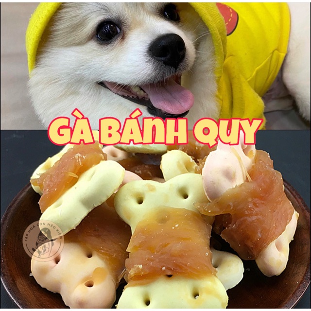 Bánh thưởng cho chó thịt gà bọc bánh quy Karamo 100g, thức ăn snack vặt huấn luyện sạch răng cún Con Mèo Xiêm
