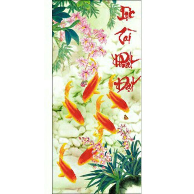 Tranh thêu 3D LỘC TÀI PHÁT ĐẠT  (IST547)46×85cm chưa thêu.