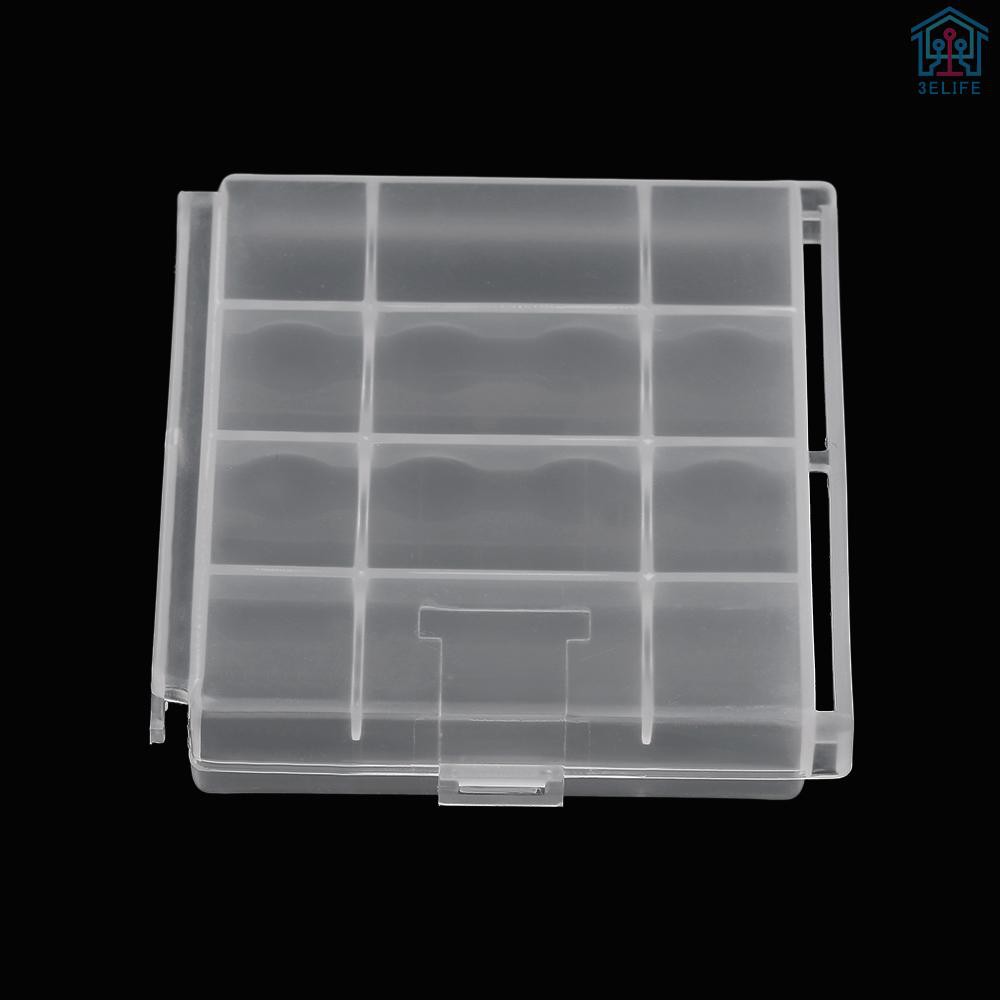 【E&V】2PCS PALO Transparent AA Battery Storage Boxes Cases High-quality Containers Durable Plastic Battery Holders with Lids Hold 2 * 4 AA Batteries