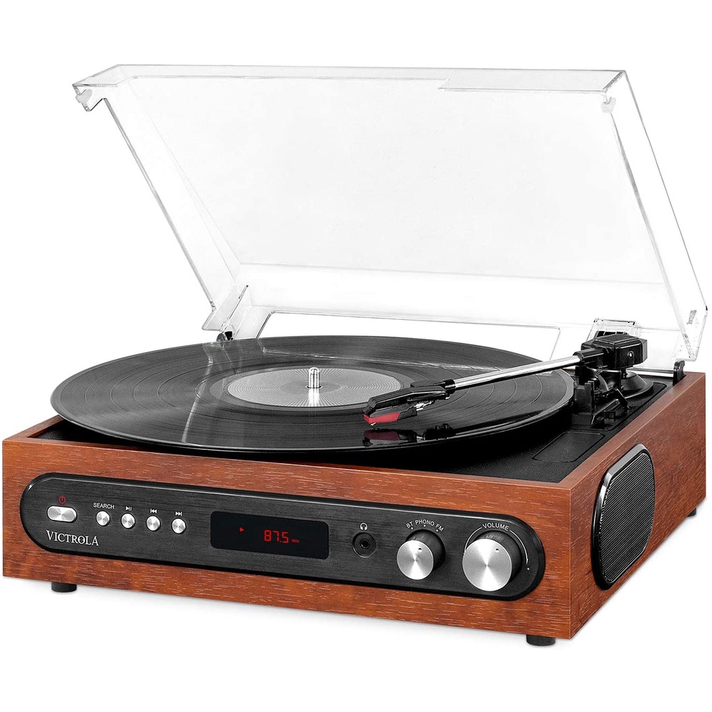 Máy nghe nhạc đĩa than Victrola All in One VTA-65-MAH kiểu cổ điển