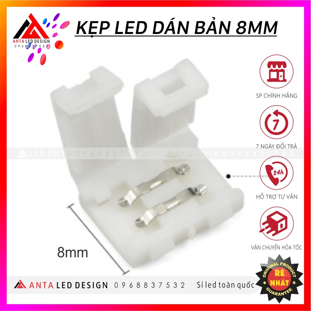 Đầu nối kẹp dây led 12v, jack nối nhanh cho led dây dán bản 8mm | BigBuy360 - bigbuy360.vn