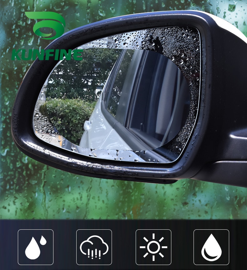 Set 2 sticker dán kính chiếu hậu xe hơi chốn sương mù/ nước/ mưa chất lượng cao tiện lợi