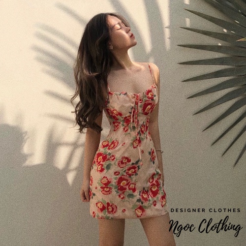 Đầm 2s bản to dáng ngắn phối ren quyến rũ