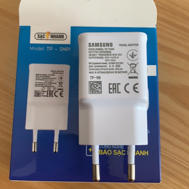 Củ sạc nhanh Samsung 9V-1,67A or 5V-2A