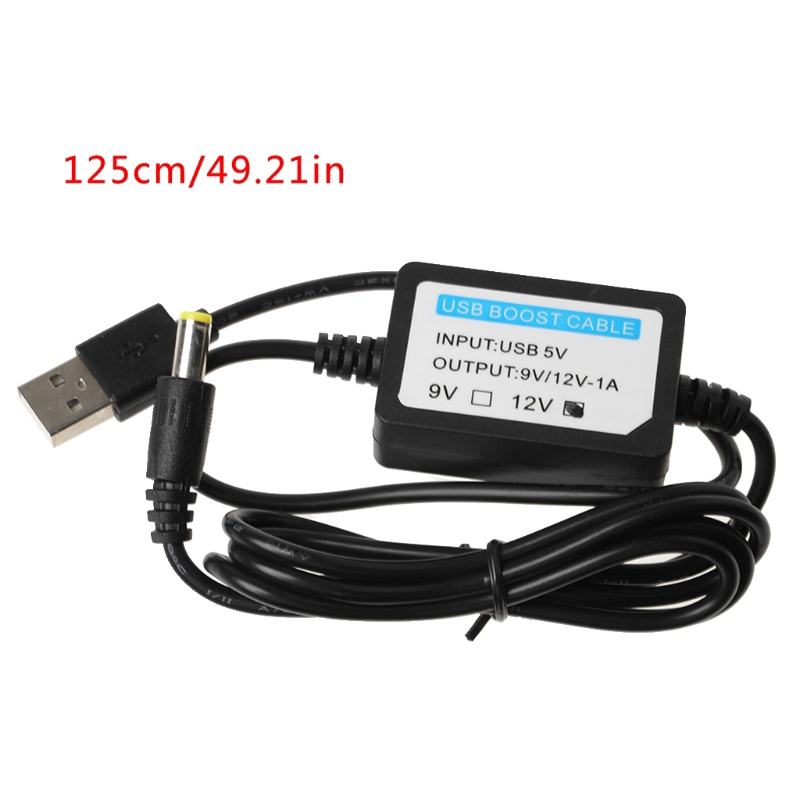 dark* USB 5V To 12V 5.5x2.1mm Step up Adapter Cable For WiFi Router LED Strip Light 