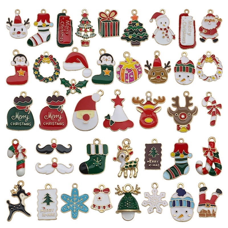 Set 38-50 Mặt Vòng cổ Hình Người Tuyết / Chuông / Tuần Lộc / Ông Già Noel / Cây Thông Giáng Sinh