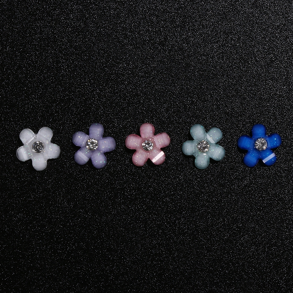 Bộ 10 phụ kiện hình hoa đính đá trang trí móng tay nghệ thuật đẹp mắt