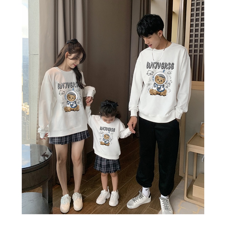 Áo Hoodie Gia Đình Familylove - Áo Hoodie Gấu Phi Hành Gia Universal Dễ Thương Chất Liệu Nỉ Da Cá Cao Cấp