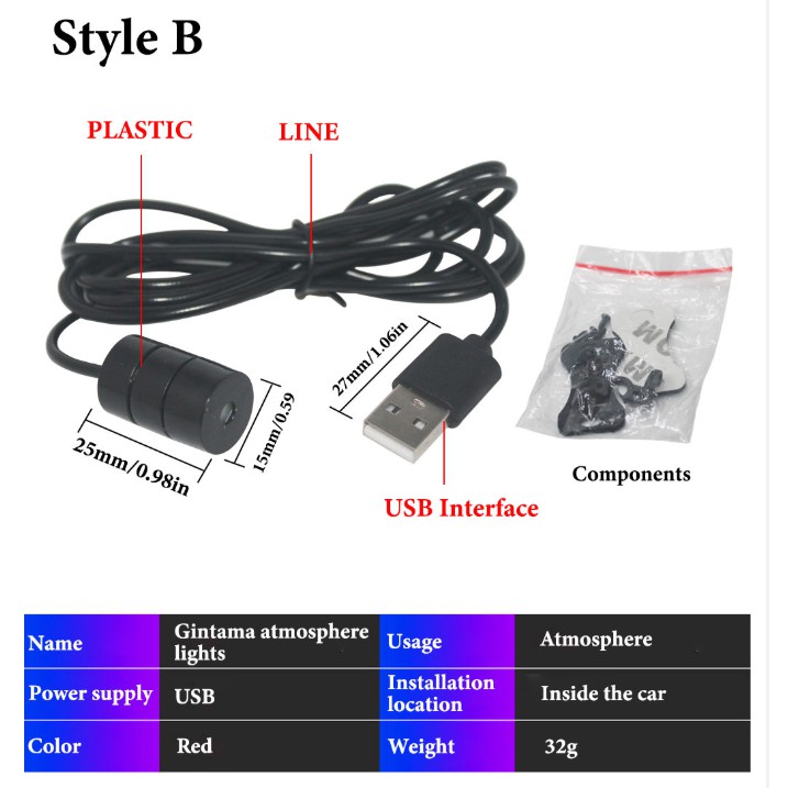 Đèn LED KEVANLY USB tạo hiệu ứng bầu trời sao trang trí nội thất xe hơi