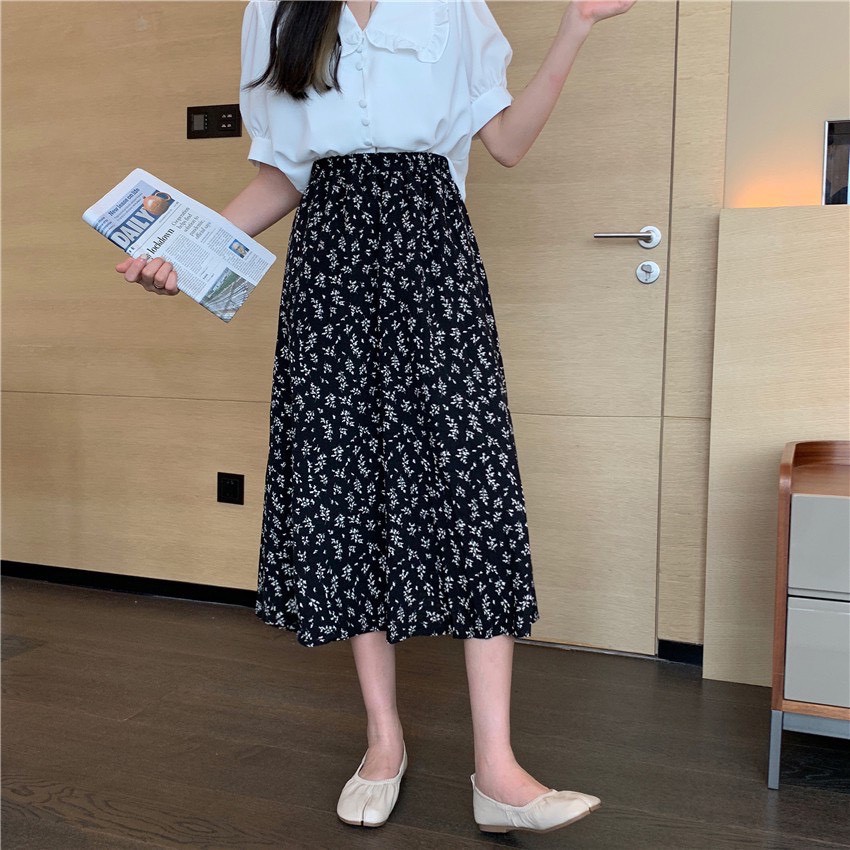 Chân Váy Hoa Nhí Vintage Nhiều Màu - Chân Váy Dài Vintage Cạp Chun - Chân Váy Ulzzang Hàn Quốc CV20 | BigBuy360 - bigbuy360.vn