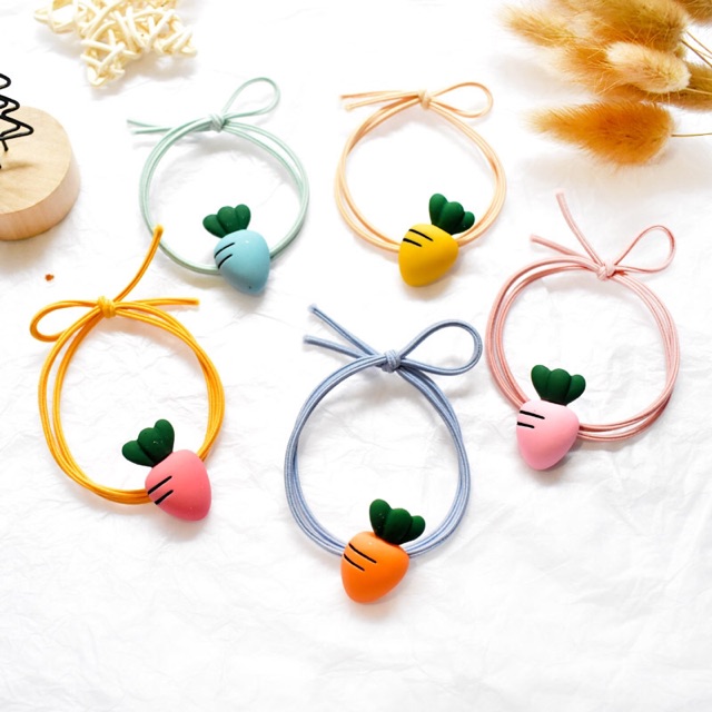 Dây Thun Buộc Tóc, Dây Thun Cột Tóc Hình Củ Cà Rốt Sang Sịn Mịn - Sunni Shop