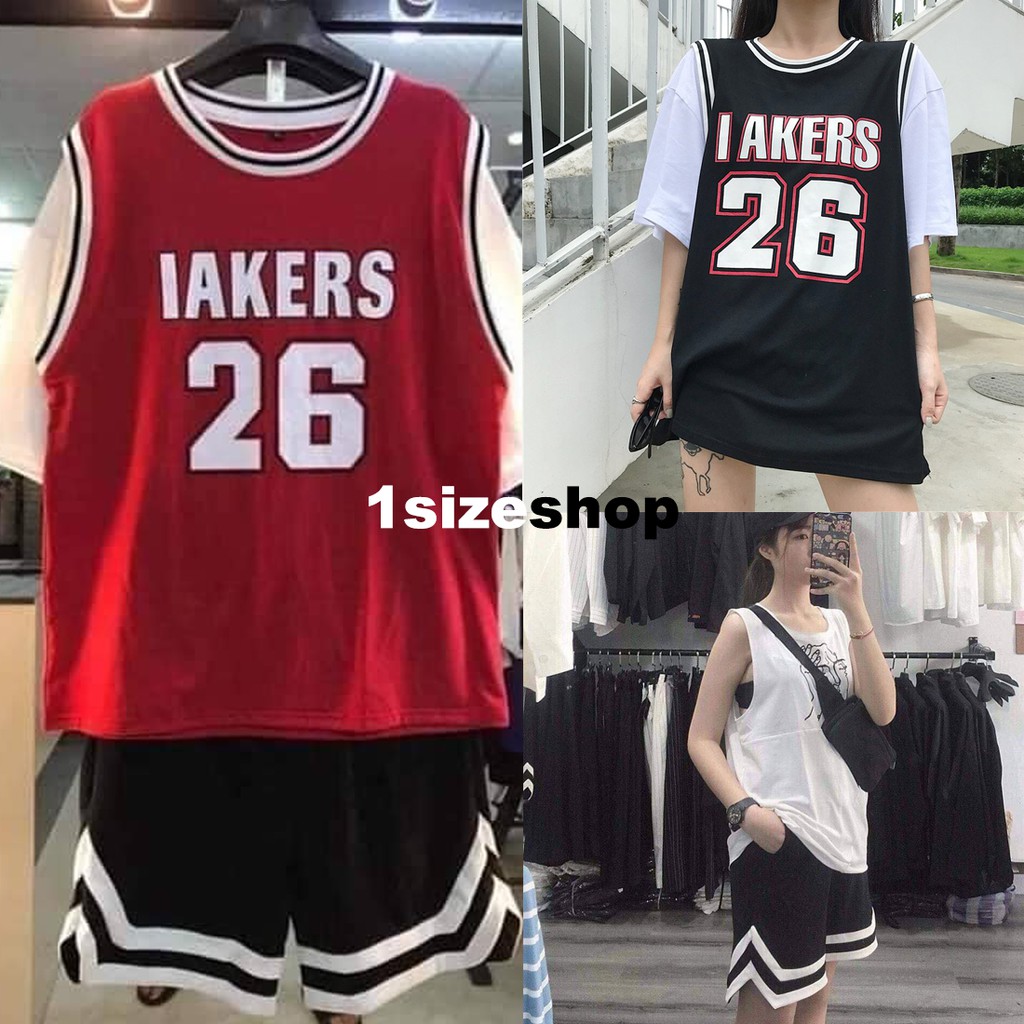 Set Bộ Thể Thao Bóng Rổ Áo Aiker SỐ 26 và Quần Short Viền V 2 Line 1sizeshop