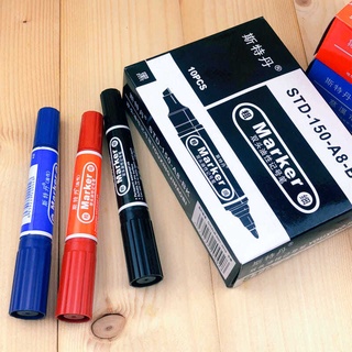 Bút lông dạ dầu 2 đầu marker cao cấp xanh đỏ đen không trôi màu không xóa - ảnh sản phẩm 3