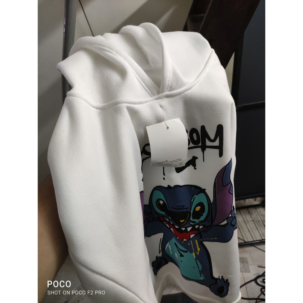 Áo hoodie Unisex Chuột Stitch chất liệu nỉ bông xuất Hàn cao cấp (có ảnh thật)