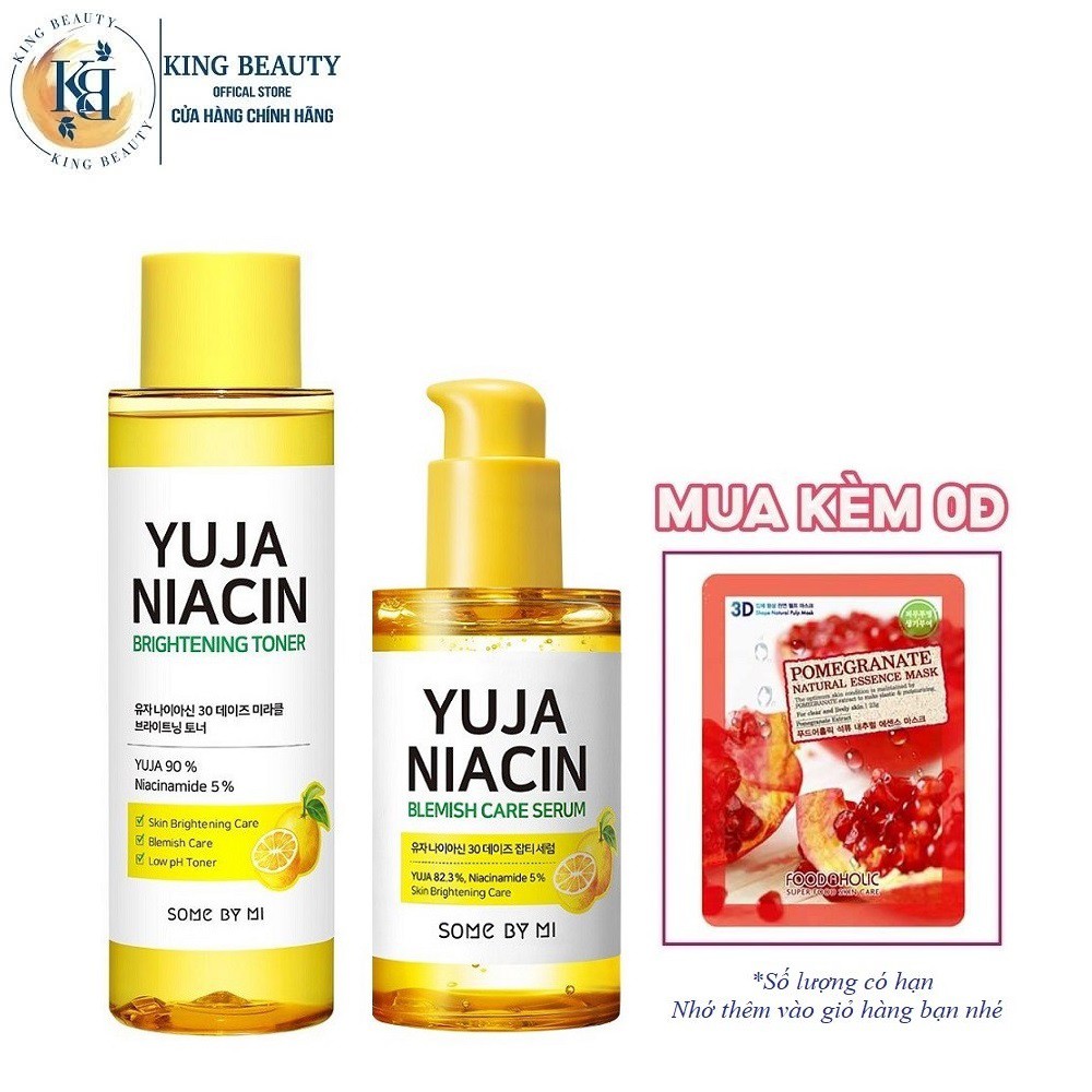 Combo 2 Sản Phẩm Dưỡng Ẩm, Trắng Da Chiết Xuất Quả Thanh Yên Some By Mi Yuja Niacin 30 Days (Toner 150ml + Serum 50ml)