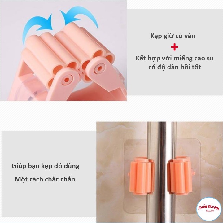 Móc Dán Tường Chịu Lực Dễ Thương Kẹp Giữ Cây Lau Nhà, Móc Kẹp Chổi  Nhà Tắm Tiết Kiệm Không Gian