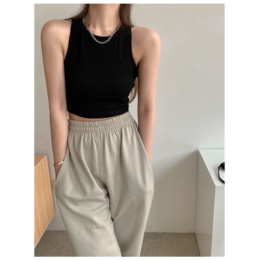 Áo Croptop ba lỗ quyến rũ chất bozip 1 lớp thoáng mát phối blazer cardigan đồ tập gym cực thời trang