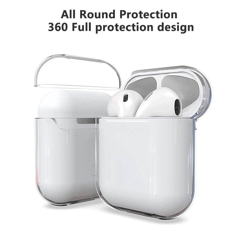 Vỏ hộp tai nghe không dây trong suốt bảo vệ cho Apple Airpods